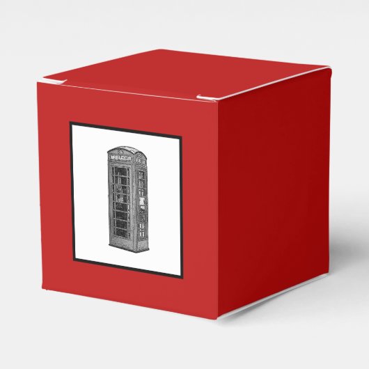 Britse Phone Booth Illustration UK Travel Bedankdoosjes (Voorkant Zijde)