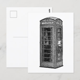  Britse Phone Booth Illustration UK Travel Briefkaart