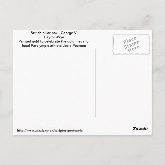 Britse pijlerdoos - George VI Briefkaart (Achterkant)