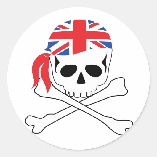 Britse piraat ronde sticker (Voorkant)