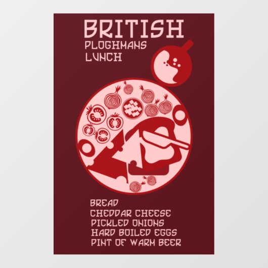 Britse Plowman lunch Raamsticker (Vel)