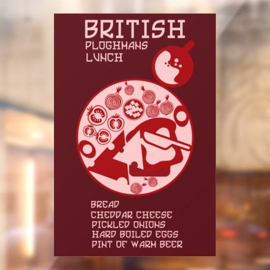Britse Plowman lunch Raamsticker (Vel 2)