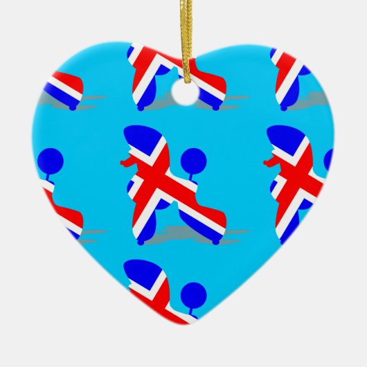 Britse poedel keramisch ornament (Voorkant)