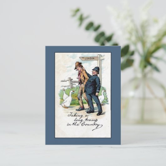 Britse  politie-humor briefkaart (Staand voorkant)