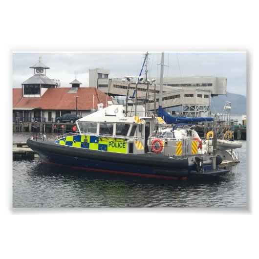 Britse politie patrouilleboot, Rothesay, Isle of B Foto Afdruk (Voorkant)