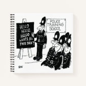 Britse Politieacademie Funny Cartoon Notitieboek (Voorkant)