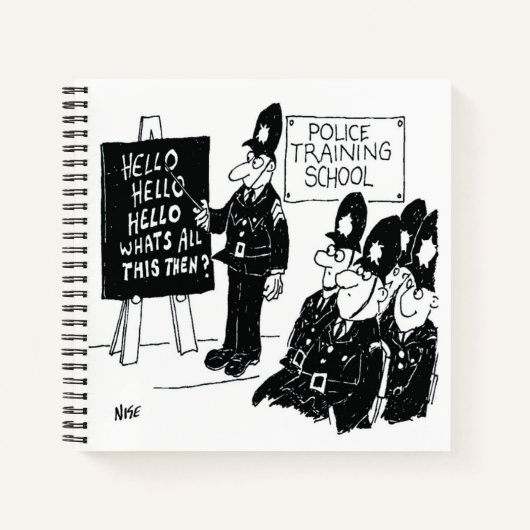 Britse Politieacademie Funny Cartoon Notitieboek (Voorkant)