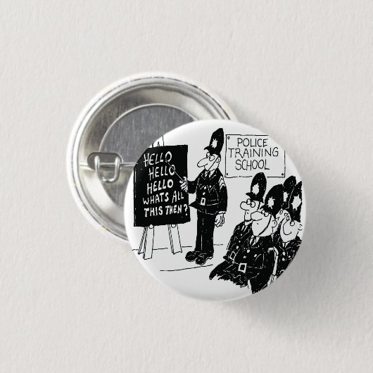 Britse Politieacademie Funny Cartoon Ronde Button 3,2 Cm (Voorkant /achterkant)