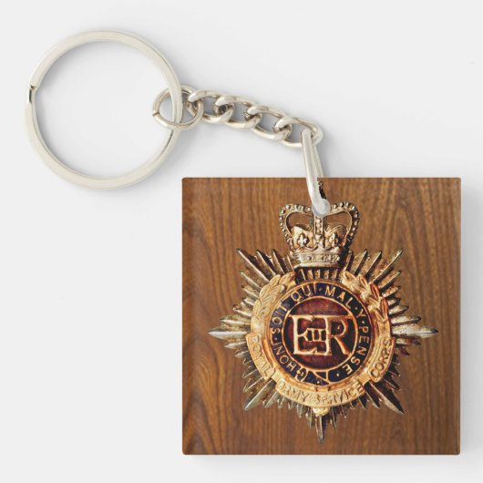  Britse politieagent pet badge E & R Sleutelhanger (Voorkant)