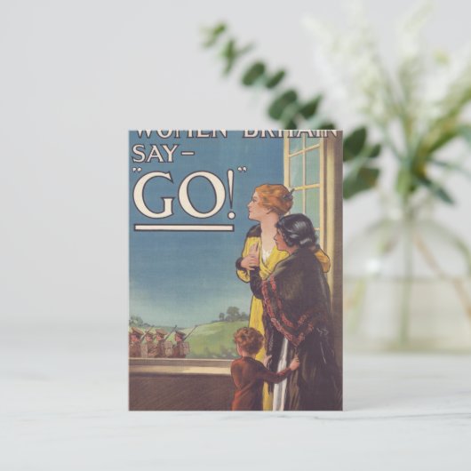 Britse Poster say_Propaganda Briefkaart (Staand voorkant)