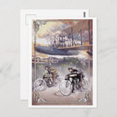 britse race moto vliegtuig 1900 briefkaart (Voorkant / Achterkant)