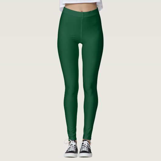 Britse racegroene effen kleur leggings (Voorkant)