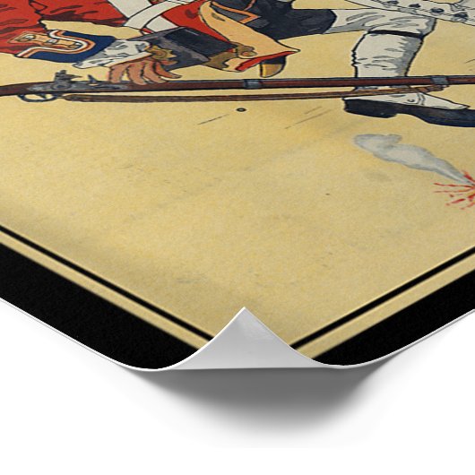 Britse Redcoat Soldier Dodges Bullets - Amerikaans Poster (Hoek)