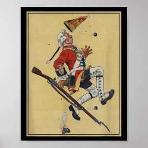 Britse Redcoat Soldier Dodges Bullets - Amerikaans Poster