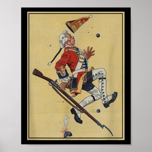 Britse Redcoat Soldier Dodges Bullets - Amerikaans Poster (Voorkant)