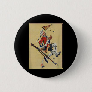 Britse Redcoat Soldier Dodges Bullets - Amerikaans Ronde Button 5,7 Cm
