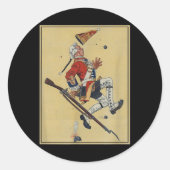 Britse Redcoat Soldier Dodges Bullets - Amerikaans Ronde Sticker (Voorkant)