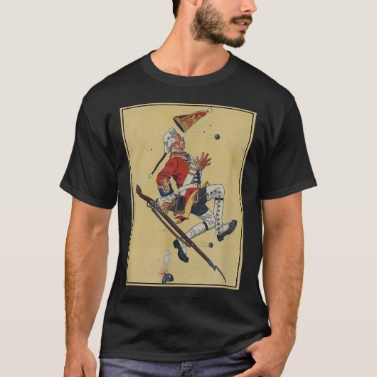 Britse Redcoat Soldier Dodges Bullets - Amerikaans T-shirt (Voorkant)