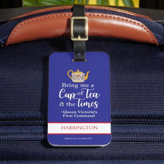 Britse Reis Koningin Victoria Royalty Tea Lover Bagagelabel (Voorkant Insitu 2)