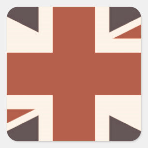 Britse Retro Vlag - Vierkante Sticker