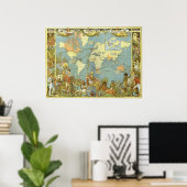 Britse Rijk Kaart Poster (Thuiskantoor)
