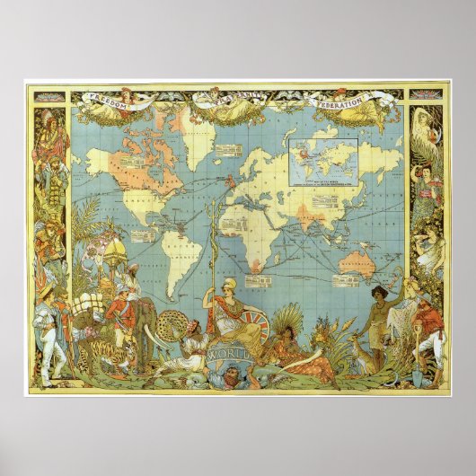 Britse Rijk Kaart Poster (Voorkant)