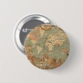 Britse Rijk  Victoriaans Wereldkaart Ronde Button 5,7 Cm (Voorkant /achterkant)