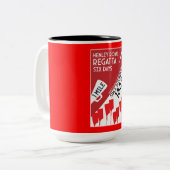 Britse rivier Thames Regatta Tweekleurige Koffiemok (Voorkant links)