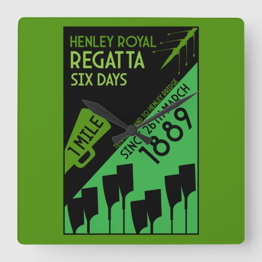 Britse rivier Thames Regatta Vierkante Klok (Voorkant)