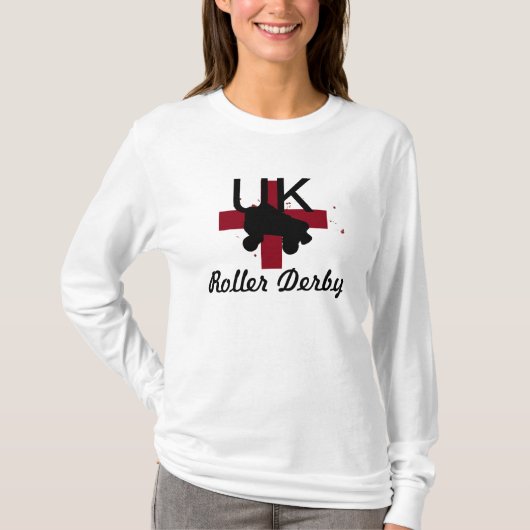 Britse Roller Derby lange hoes T-shirt (Voorkant)