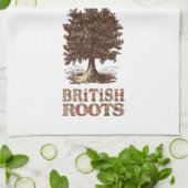 Britse Roots Family Tree Theedoek Keukenhanddoek (Gevouwen)