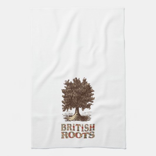 Britse Roots Family Tree Theedoek Keukenhanddoek (Verticaal)