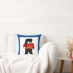 Britse Royal Guard UK Badger Beefeater Cartoon Kussen