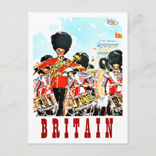 Britse Royal Guards vintage-Briefkaart Briefkaart (Voorkant)