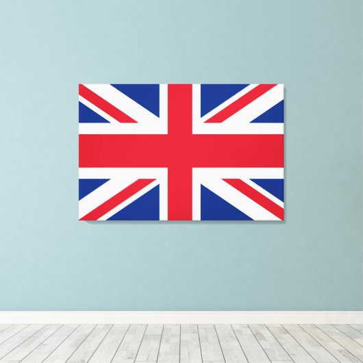 Britse Royal Union Jack Flag Canvas Afdruk (Insitu (Houten vloer))