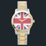 Britse Royal Union Jack Flag Horloge<br><div class="desc">De vlag van de Unie of de vlag van de Unie is de nationale vlag van het Verenigd Koninkrijk. De vlag heeft ook een officiële of semi-officiële status in een aantal andere Gemenebestgebieden; zo is de vlag in Canada bij resolutie van het Parlement een officiële vlag die daar de vlag...</div>