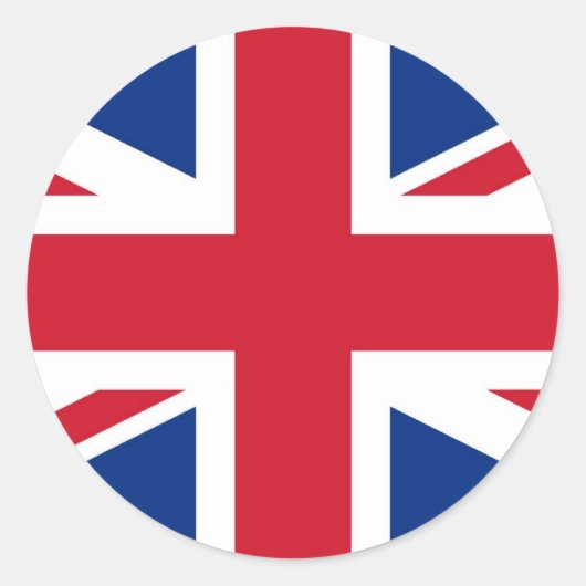 Britse Royal Union Jack Flag Ronde Sticker (Voorkant)