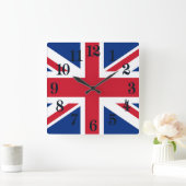 Britse Royal Union Jack Flag Vierkante Klok (Huis)