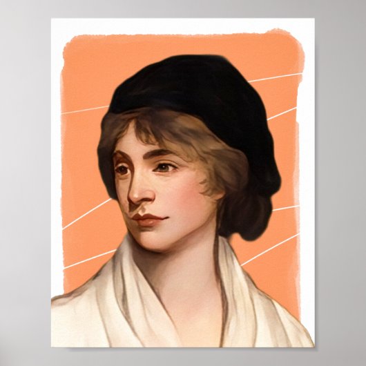 Britse schrijfster Mary Wollstonecraft illustratie Poster (Voorkant)