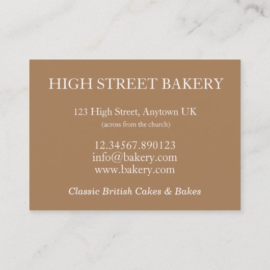 Britse Scottish Bakery Shop Dundee Cake Food Visitekaartje (Achterkant)