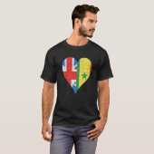 Britse Senegalese vlag hart T-shirt (Voorkant volledig)