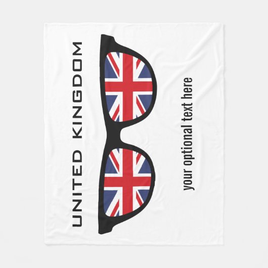 Britse Shades aangepaste tekst en kleurendekens Fleece Deken (Voorkant)