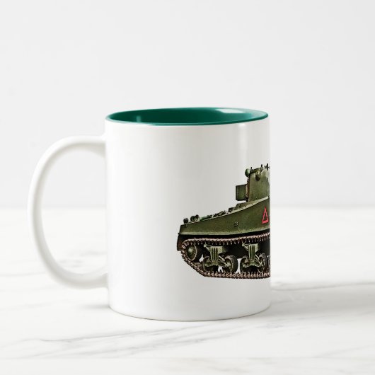 Britse Sherman VC Firefly tank Tweekleurige Koffiemok (Links)