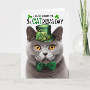 Britse Shorthair Cat CATrick's Day Lucky Charm Feestdagen Kaart