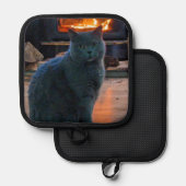 Britse Shorthair Cat Daddy Kat open haard Pannenlap (Voorkant / Achterkant)