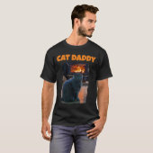 Britse Shorthair Cat Daddy Kat open haard T-shirt (Voorkant volledig)