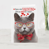 Britse Shorthair Cat Feline Humor Valentijnsdag Feestdagen Kaart (Voorkant)