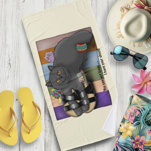 Britse Shorthair Cat Sandalen Grappig Schattige Badhanddoek