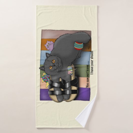 Britse Shorthair Cat Sandalen Grappig Schattige Badhanddoek (Badhanddoek)