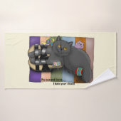 Britse Shorthair Cat Sandalen Grappig Schattige Badhanddoek (Badhanddoek)